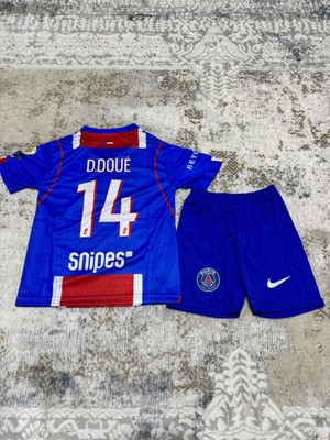 Psg D. Doué 14 Çocuk Futbol Forması Mavi