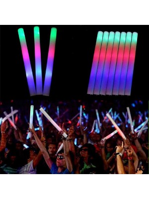 Gees Global LED Işıklı Rengarenk Sünger Parti Çubuk Işıklı Kauçuk Sopa 46 cm (5492)