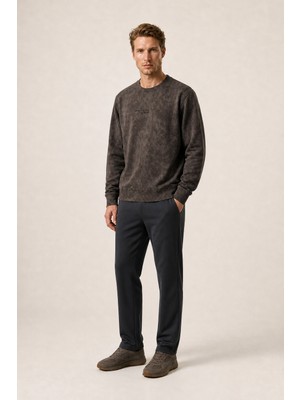 Redline Rummi Desenli Kışlık Yeni Sezon Erkek Regular Fit Sweatshirt Kahve