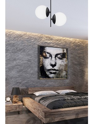 Rodeo Modern Beyaz Globe Camlı Kapalı Camlı Oturma Odası Salon 2li Ikili Avize