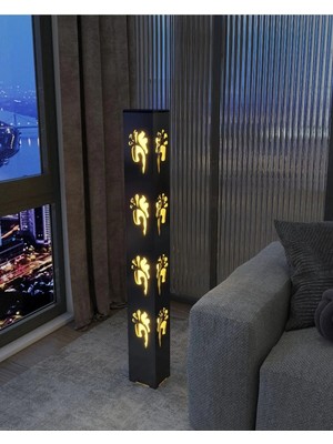 St. Morritz Amber LED Çiçek Desenli Dekoratif Lambader