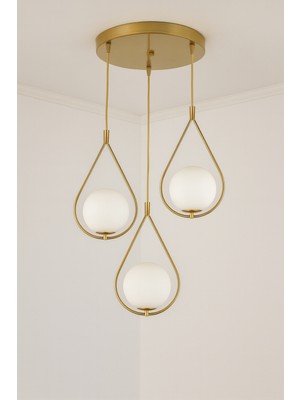 Damla Camlı Tekli Modern Hol Salon Oturma Odası Giriş 3lü Üçlü Avize