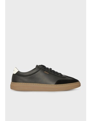 Boss Logolu Deri Süet Detaylı Sneaker Ayakkabı Erkek Ayakkabı 50552852 012