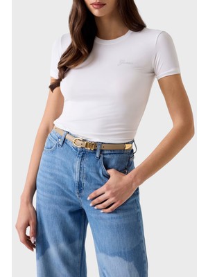 Guess Logolu Slim Fit Bisiklet Yaka T Shirt W6YI12K3751 Kadın T Shirt W6YI12 K3751 G011