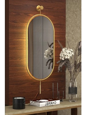 St. Morritz Serenity Pilli Led'li Gold Küçük-Orta-Büyük Boy Dekoratif Antre Hol Koridor Duvar Salon Banyo Aynası