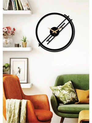 St. Morritz Inspire Modern Metal Siyah Duvar Saati - Ev / Ofis Saati - Hediye Saat - 50 x 50 cm
