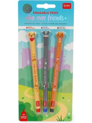 Legami 3'lü Silinebilir Kalem Seti  - Fur-Ever Friends