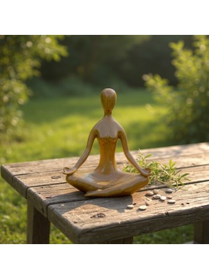 Dekoratif Yoga Yapan Kadın Modern Büst Meditasyon Heykel  Ev ,ofis Dekor Hediyelik Obje (26 x 20 Cm)