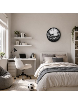 Teknoparkx Siyah Efsane Kartal Taraftar Temalı 36 x 36 cm Duvar Saati