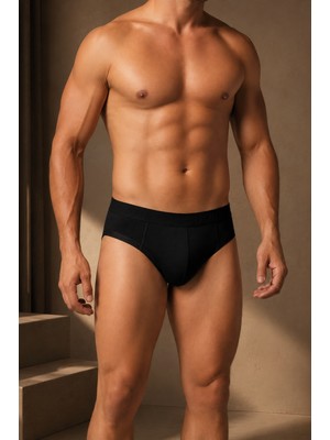 Frem Erkek Modal Kemerli Slip Külot Siyah F7008