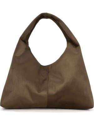 Bahels Yeşil Süet Kadın Shopper Omuz Çantası – Yumuşak Form Vintage Model