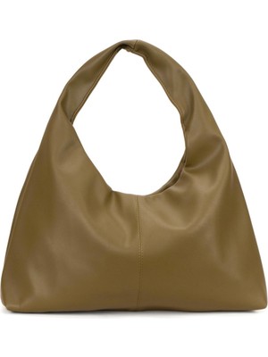 Bahels Yeşil Deri Kadın Shopper Omuz Çantası – Yumuşak Form Vintage Model