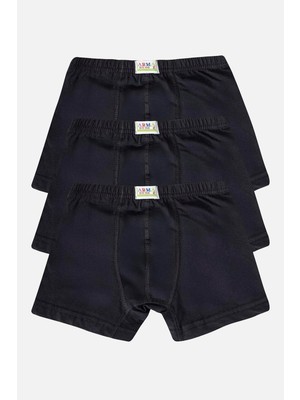 Arma Yıldız Erkek Çocuk Pamuklu Yumuşak ve Esnek Likralı Boxer 3'lü Paket