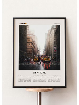Pena Tablo New York Siyah Çerçeveli Tablo - New York Şehir Posteri