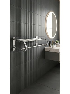 Titanium Design Krom Otel Tipi Raf Havluluk