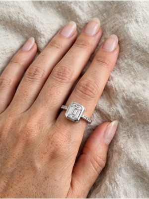BROTLIWY Brotlıwy Silver Renk Ayarlanabilir Baget Taşlı Kadın Yüzük