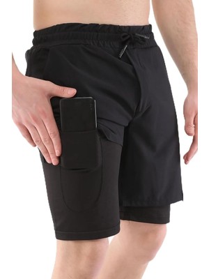 Happy Trend Genıus Storeerkek Running Hızlı Kuruma Micropoly Antrenman Halısaha Fitness Kısa Taytlı Outdoor Şort