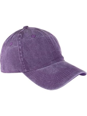 Happy Trend Arel - Mor Eskitme Kumaş Erkek Kadın Klasik Vintage Yıkanmış Pamuklu Beyzbol Şapkası, Ayarlanabilir
