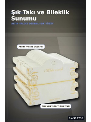 Mercora Tech 100 Adet 8X10 cm Mukavva Bileklik Kartı - 3'lü Yaldızlı Kalın, Takı Organizer Aksesuarı Bx-31