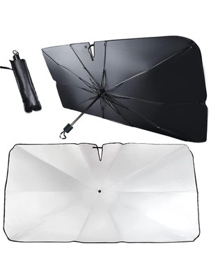 Happy Trend 150 x 80 cm Büyüklüğünde Güneş Şemsiyesi, Otomobil Güneş Koruması, Ön Cam Için Katlanabilir, Uv Korumalı Güneş Şemsiyesi, Çoğu Otomobil Için