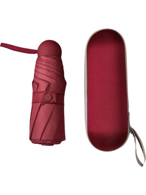 Happy Trend Adornist 3’ü 1 Arada Premium Kapsül Şemsiye: Sert Koruyucu Kapsül + Islaklık Önleyici Plastik Kılıf Dahil | Upf 50+ Uv Korumalı, Rüzgara Dayanıklı, Mini Şemsiye