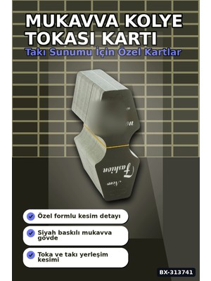 Mercora Tech Kraft Mukavva Kolye Toka Kartı 200 Adet 5.5X14 cm Takı Askılık Düzenleyici BX-313741