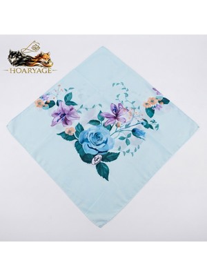 Hoaryage Desenli Dikişli Oyasız Yazma Tülbent Yemeni Fular Eşarp 100X100 Cm, Ortası Boş