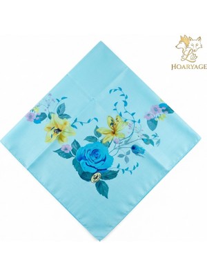 Hoaryage Desenli Dikişli Oyasız Yazma Tülbent Yemeni Fular Eşarp 100X100 Cm, Ortası Boş