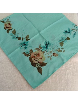 Hoaryage Desenli Dikişli Oyasız Yazma Tülbent Yemeni Fular Eşarp 100X100 Cm, Ortası Boş