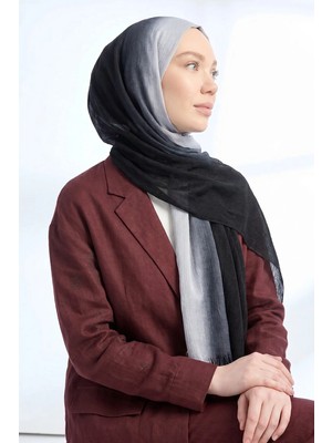 Armanda Pure Comfort Viskoz Şal - Siyah-Gümüş