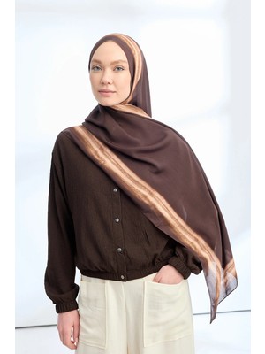 Armanda Soft Blush Floş Viskon Şal - Acı Kahve
