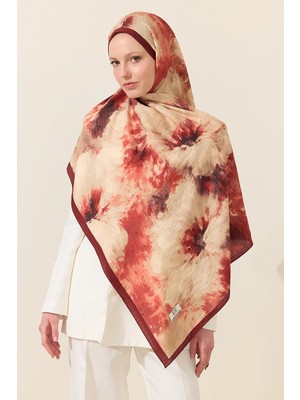 CS Camellia Scarf Flora Pamuk Viskon Şal - Bordo