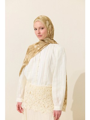 CS Camellia Scarf Matcha Rami Şal - Tereyağ Sarısı