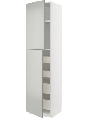 Hobiurun Mutfak Boy Dolabı, Havstorp Açık Gri, 60X60X240 cm