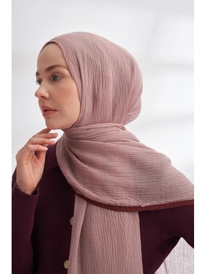 Armanda Müslin Biyeli Şal 3352-SISLI Pudra