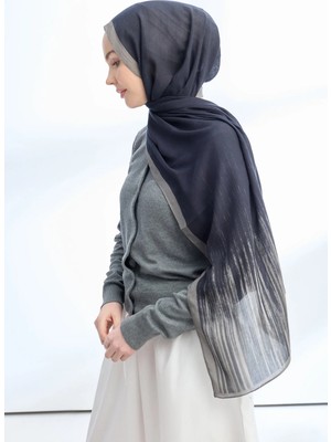 Armanda Elegant Harmony Lınora Desen Şal - Siyah - Füme