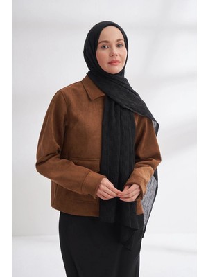 Armanda Müslin Dama Desen Şal 3350-SIYAH