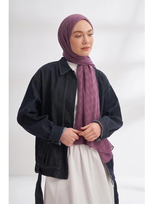 Armanda Müslin Dama Desen Şal 3350-LEYLAK