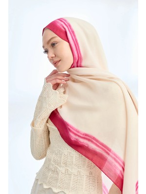 Armanda Soft Blush Floş Viskon Şal - Bej - Fuşya