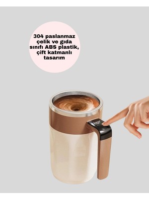USB Şarjlı Manyetik Karıştırıcı Kupa – Otomatik Kahve Karıştırma Bardağı