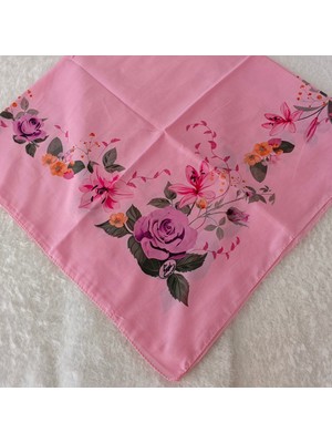 Hoaryage Desenli Dikişli Oyasız Yazma Tülbent Yemeni Fular Eşarp 100X100 Cm, Ortası Boş