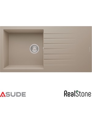 Real Stone Realstone P015 Laodikya Damlalıklı Granit Evye 1000*500mm Cappucıno