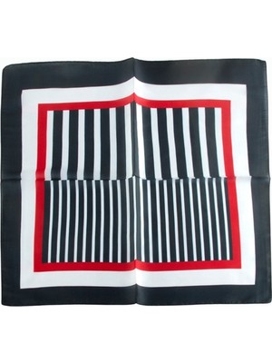Zero Land Muratech Çizgili Desenli Zr Şifon Fular 50X50 cm Lacivert