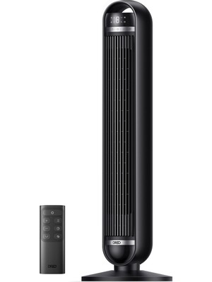 Happy Trend Dreo 36 Inç Kule Tipi Fan, Ev ve Yatak Odası Kullanımı, 8,5 M/s Güçlü Hava Akışı, 8 Hız Kademesi, 4 Çalışma Modu, 25 Db Sessiz Kanatsız Tasarım, 90° Salınım, 8 Saat Zamanlayıcı, LED Ekran