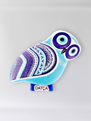 Mundy Polyester Kabartmalı Datça  Baykuş Magnet 5,5 x 9 cm  Dekoratif Hediyelik Buzdolabı Süsü  (KOD:1842)