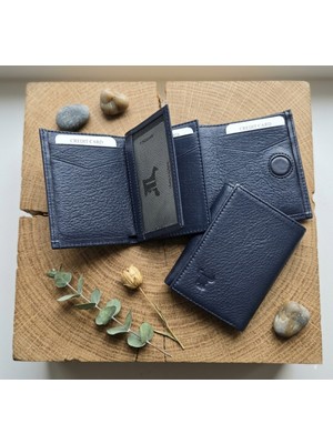 Passtell %100 Hakiki Deri Katlanır Minimalist Küçük Boy Mıktanıs Kapamalı Erkek Cüzdan
