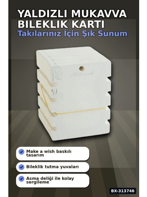 Sepetopia Yaldızlı Kalın Mukavva Bileklik Kartı 100 Adet 10X12 cm Takı Düzenleyici BX-313746