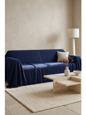 Dokuvia Iskandinav Dokulu Pamuklu Saçaklı Koltuk Örtüsü ve Koltuk Şalı Kaymaz Terletmez 180X300 cm