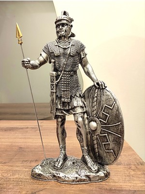 Antioch Art and Design Tasarım Mızraklı Roma Askeri Biblo Savaşçı Heykel Dekoratif Hediyelik