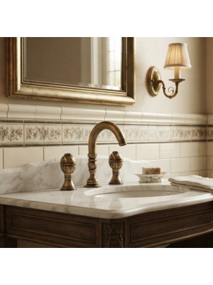 Titanium Design Nostalji Mermerden Ankastre Lavabo Bataryası
